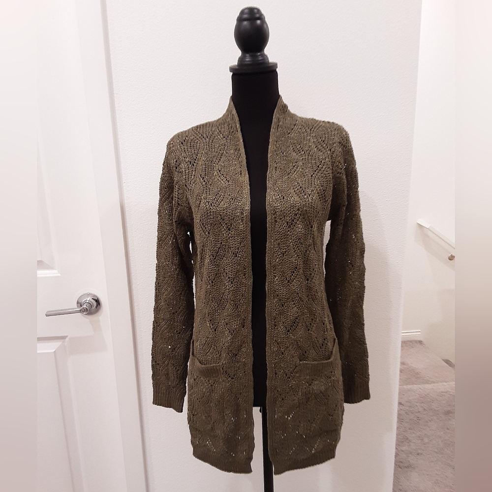 NWT Lety & Me Olive Green Cardigan